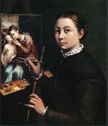 Self-portrait at the easel. Sofonisba Anguissola